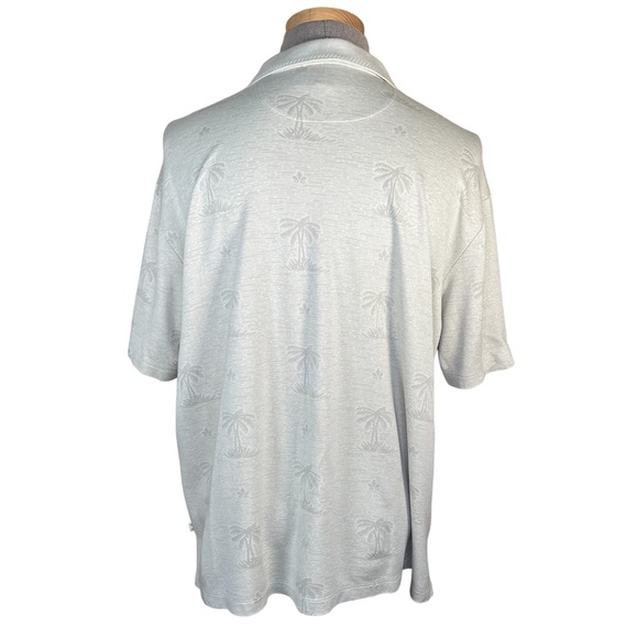 Tommy Bahama Men’s Silk Blend Tan & Sage Green Polo With Tropical Palm Trees XXL - Picture 7 of 14
